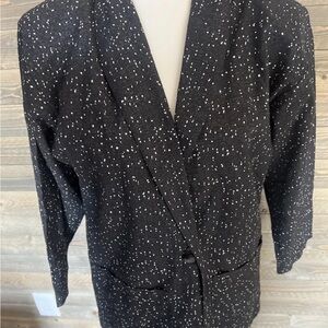 Retro 80s Byer Too! Galaxy Print Blazer | Dark Academia Speckled Suit Jacket